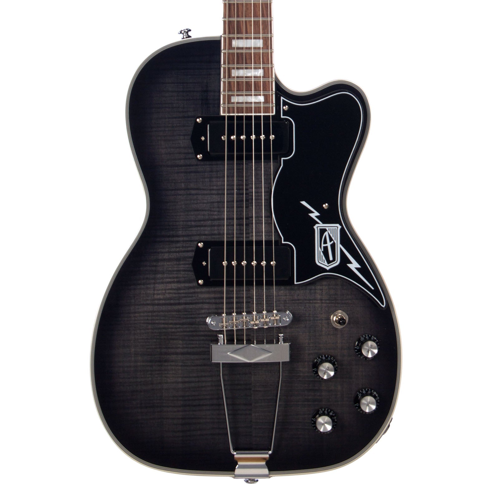 Airline Guitars Tuxedo Blackburst Flame | Airline Guitars