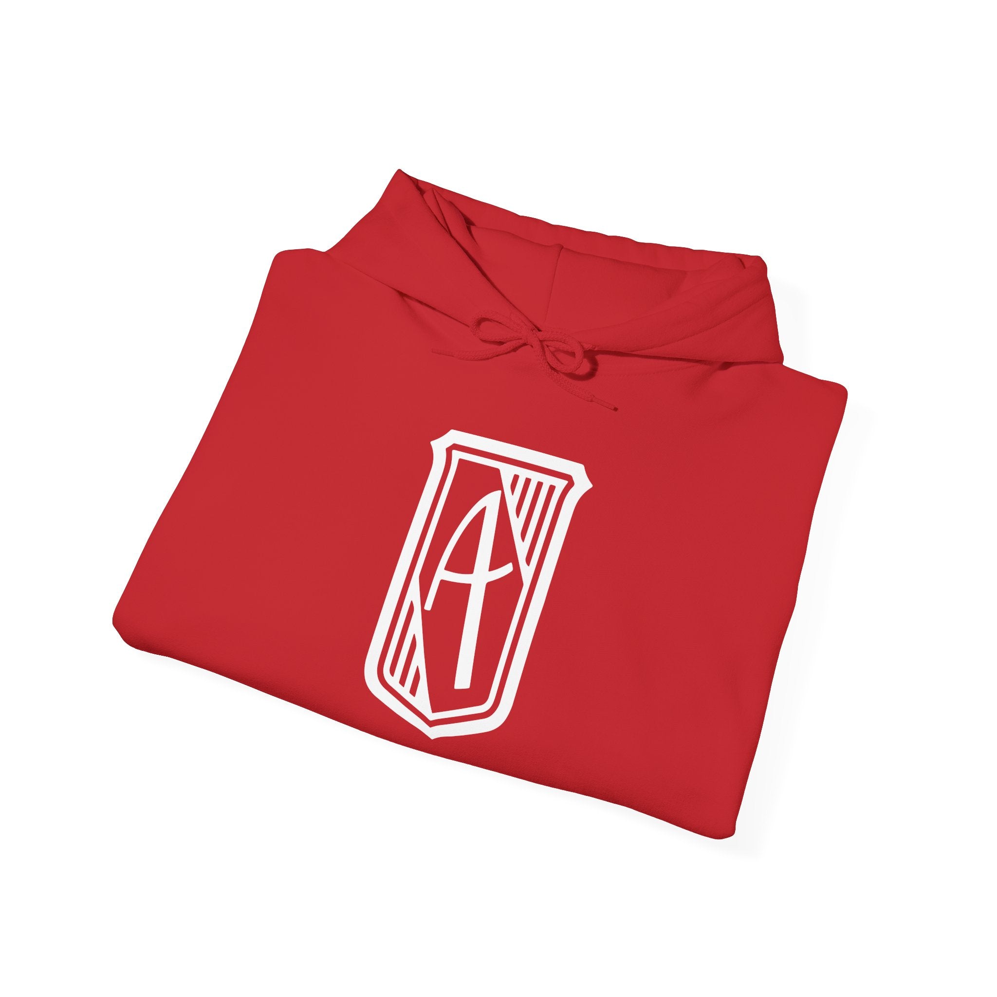 Hintline Airline Royal Badge Logo Hoodie — Minimalist Monogram Pullover with Sleeve Script