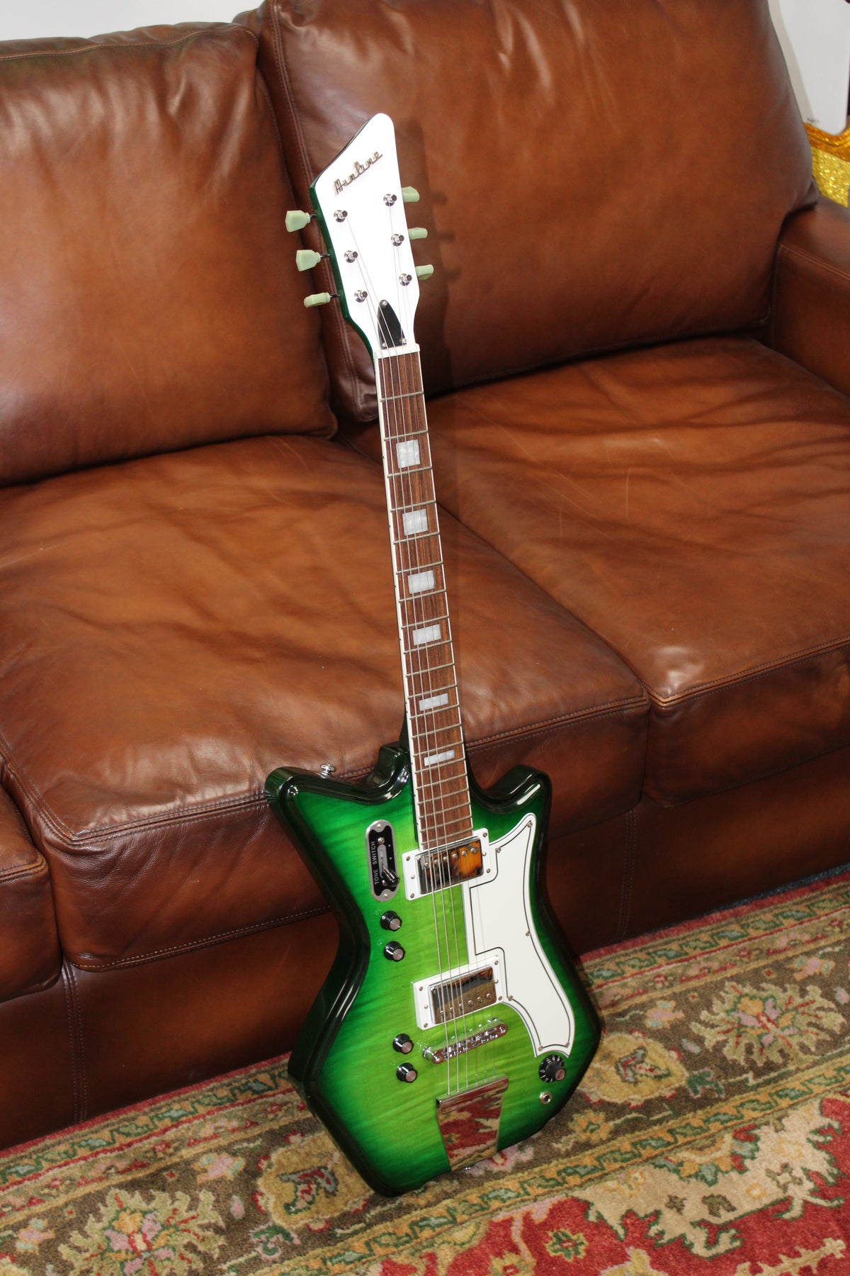 Airline Guitars Jetsons 2P FM Green Burst Flame - B-Stock # 2300940