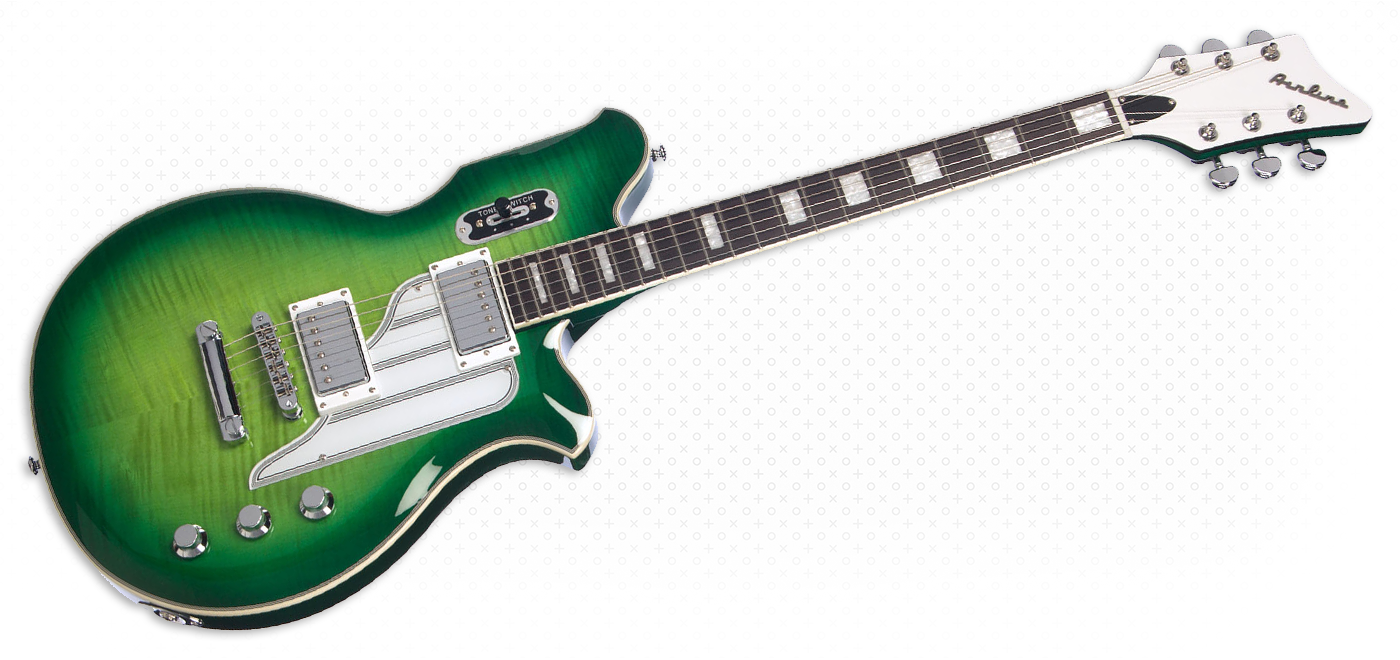 Airline Guitars - Airline Guitars MAP FM Greenburst Flame