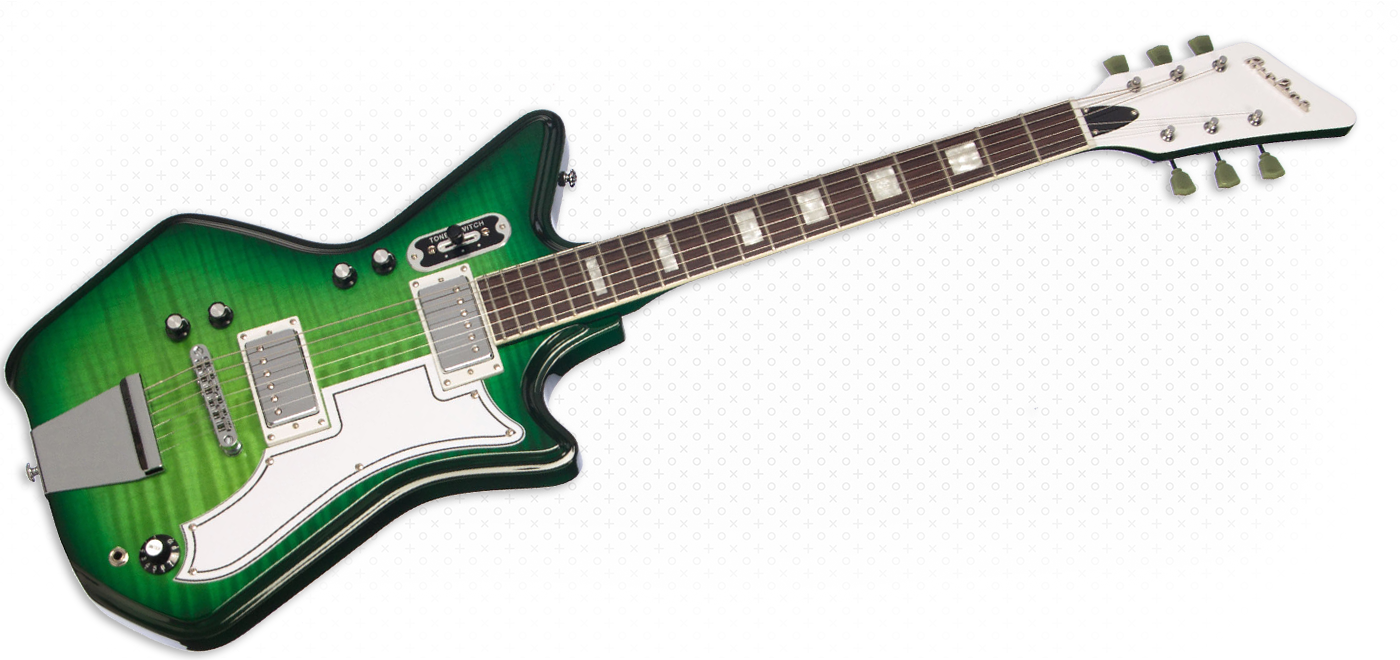 Airline Guitars - Airline Guitars Jetsons 2P FM Green Burst Flame