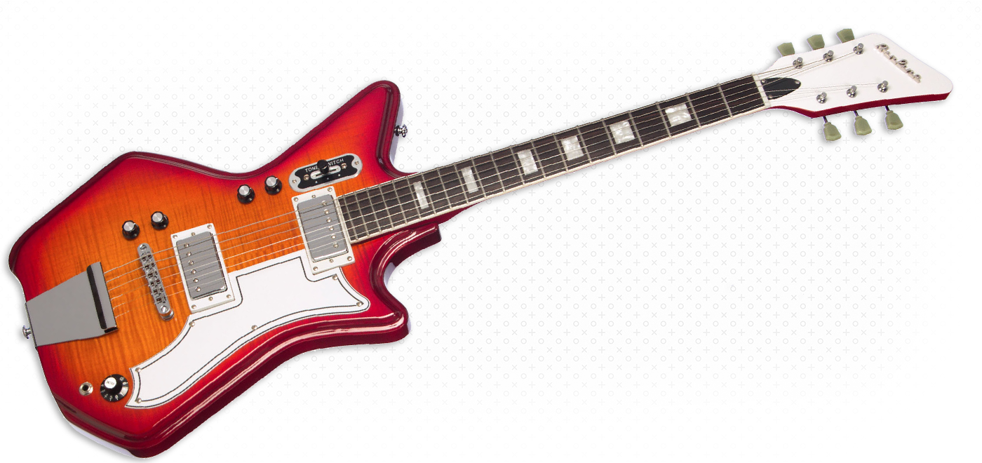 Airline Guitars Jetsons 2P FM Cherry Burst Flame | Airline Guitars Airline Guitars Jetsons 2P FM Cherry Burst Flame | Airline Guitars