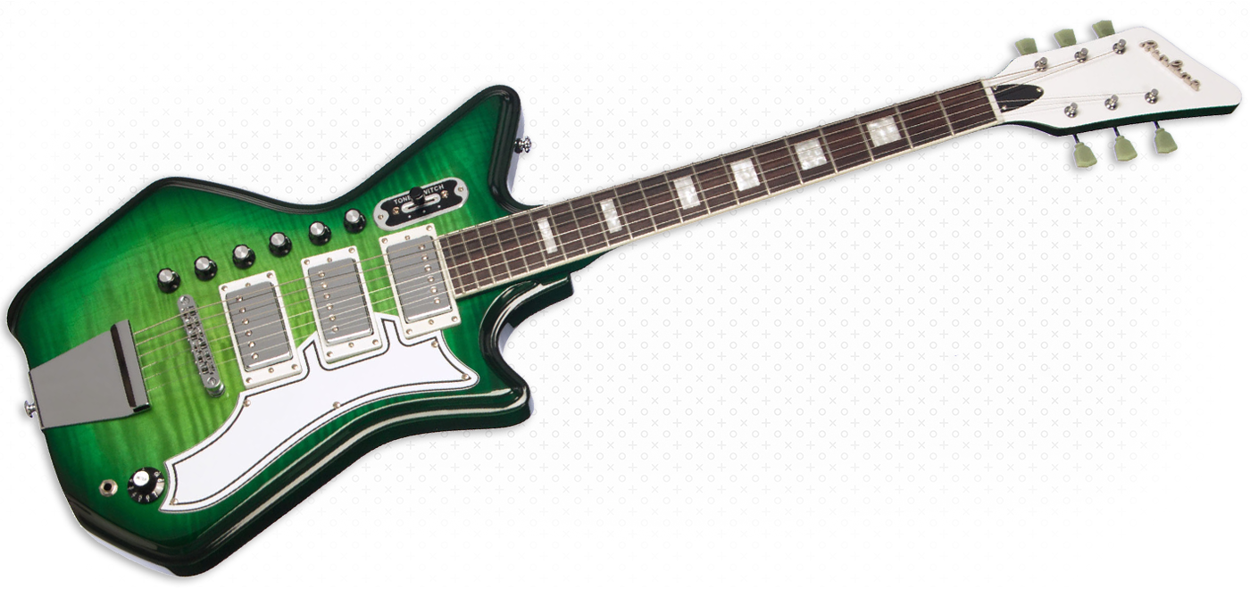 Airline Guitars - Airline Guitars Jetsons 3P FM Greenburst Flame