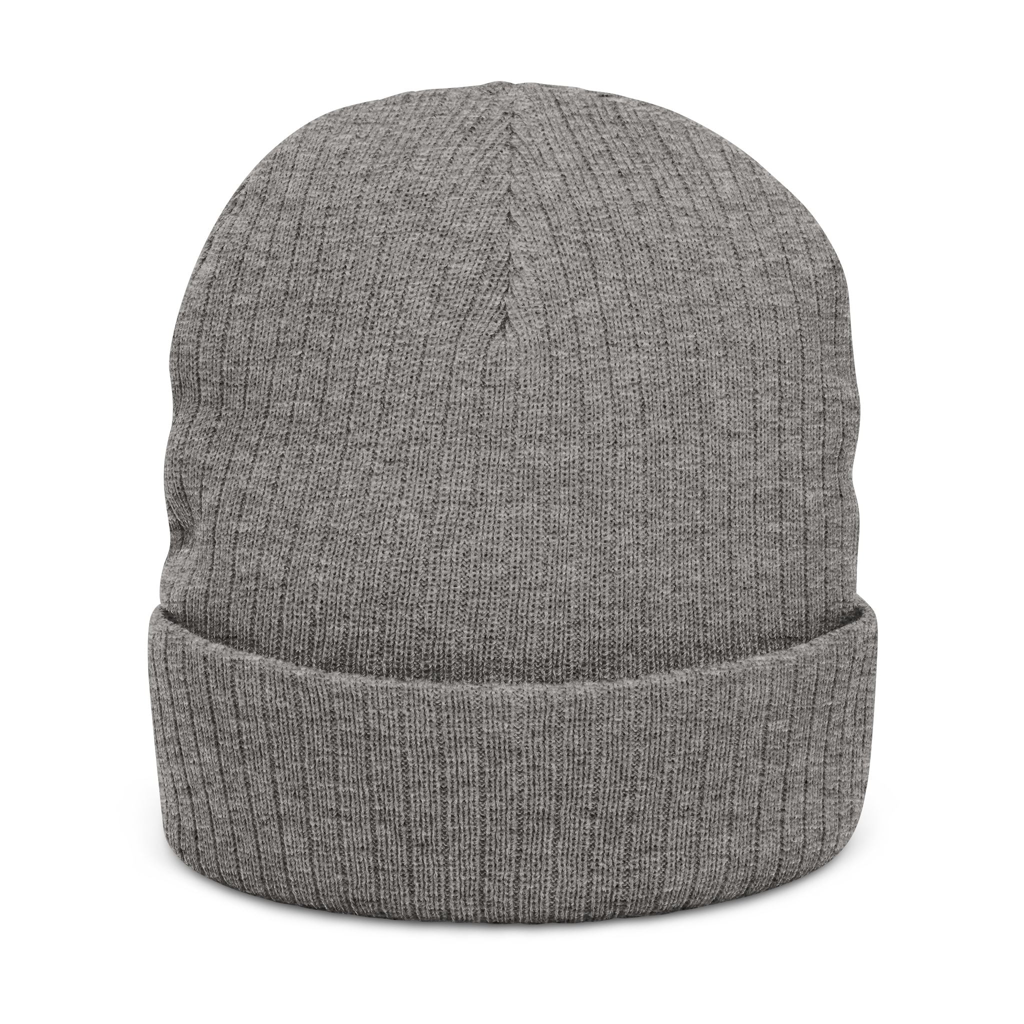 Embroidered "Airline" Ribbed Knit Beanie — Cozy Neutral Winter Hat