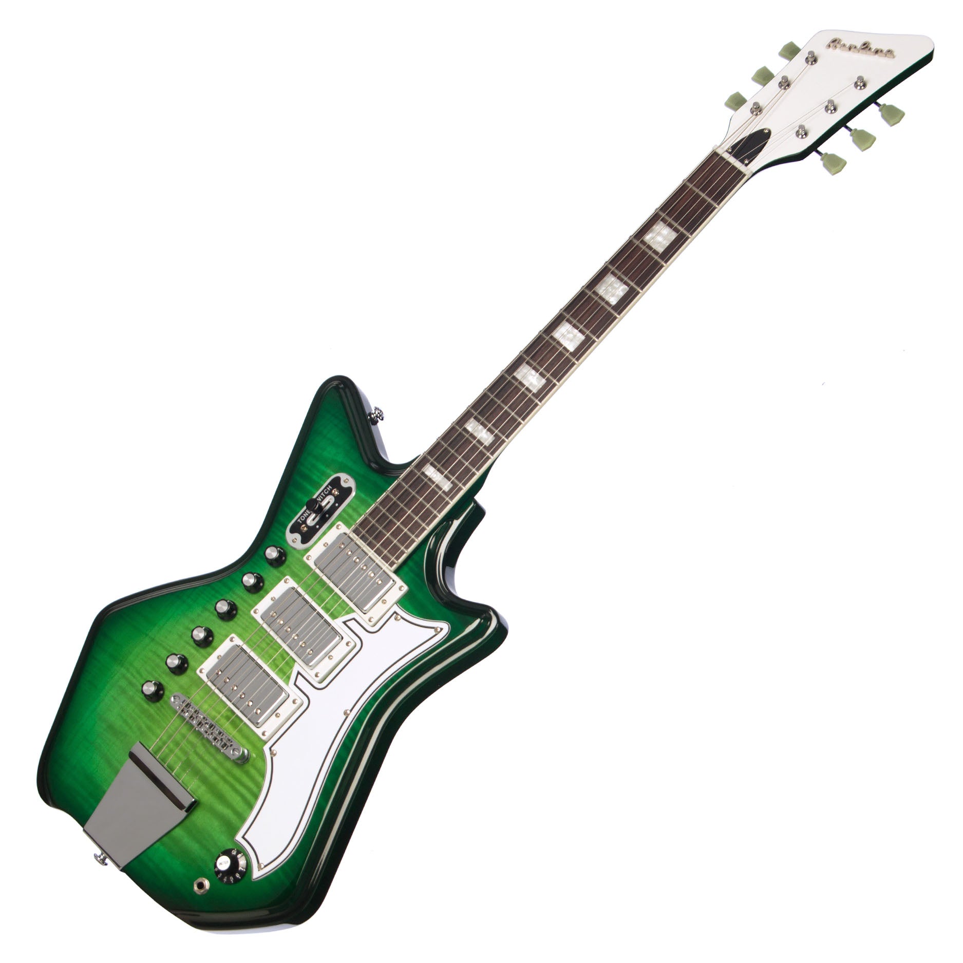 Airline Guitars Jetsons 3P FM Greenburst Flame