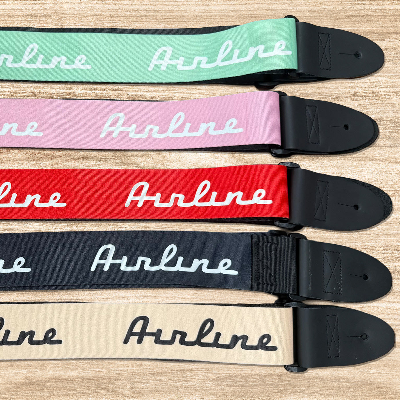Airline Logo Seatbelt Style Guitar Strap - Made in USA - NEW!