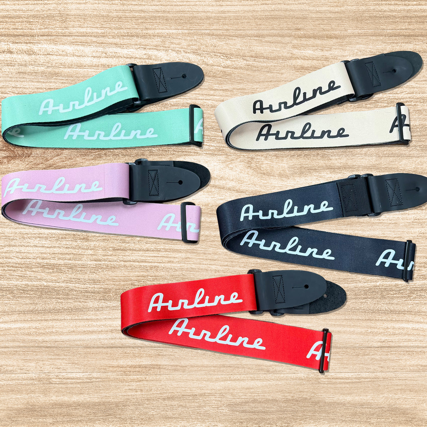 Airline Logo Seatbelt Style Guitar Strap - Made in USA - NEW!